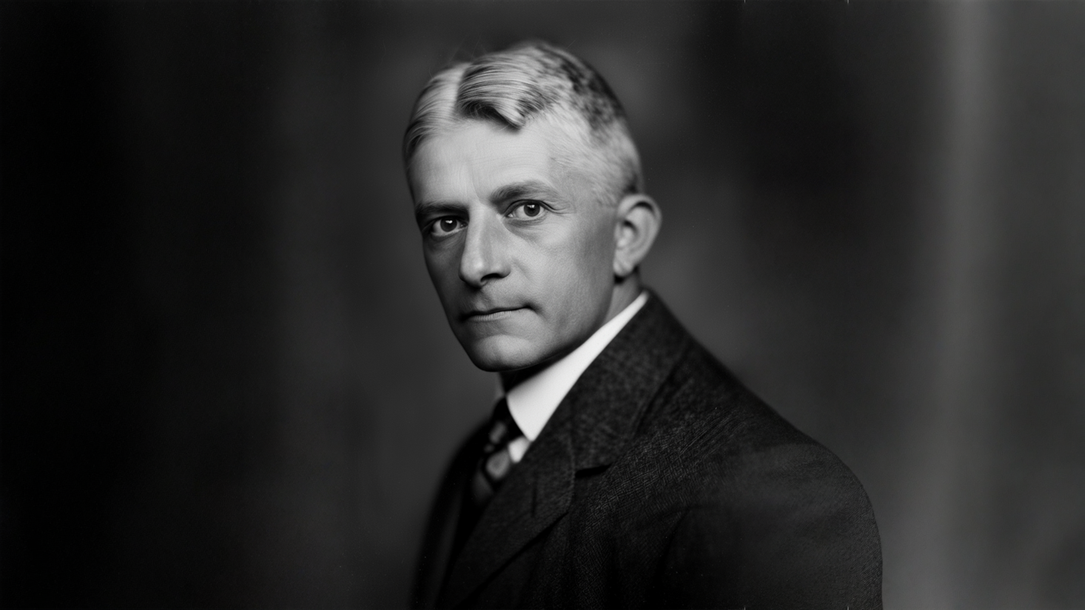 Black and white photo of a man and woman doing an intimate dance.